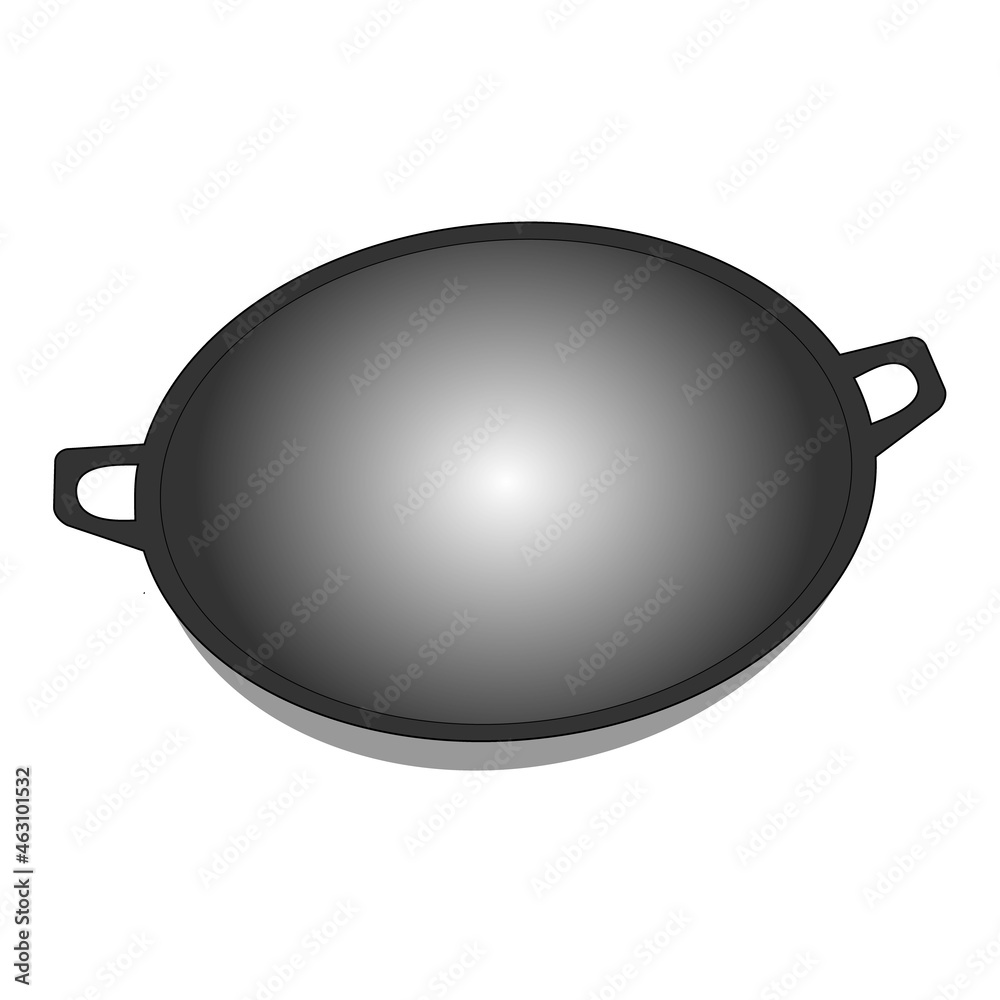 Vector graphic illustration of a cauldron for cooking Vector graphic illustration of a cauldron for cooking