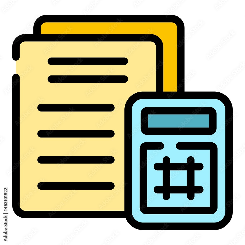 Career calculator icon. Outline career calculator vector icon color flat isolated Career calculator icon. Outline career calculator vector icon color flat isolated