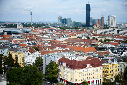 Canvas Print View over Vienna towards the Danube tower.