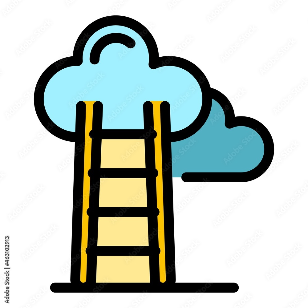 Career ladder icon. Outline career ladder vector icon color flat isolated Career ladder icon. Outline career ladder vector icon color flat isolated