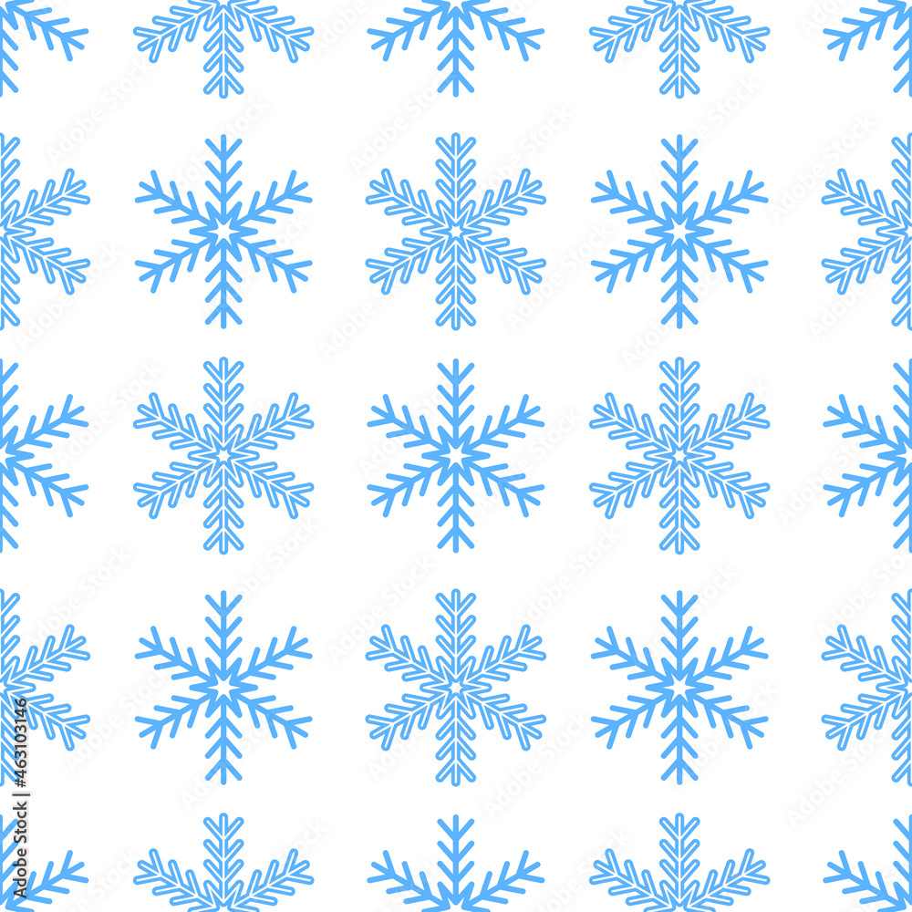 Christmas seamless pattern snowflake, geometric snowflake simple design christmas decoration