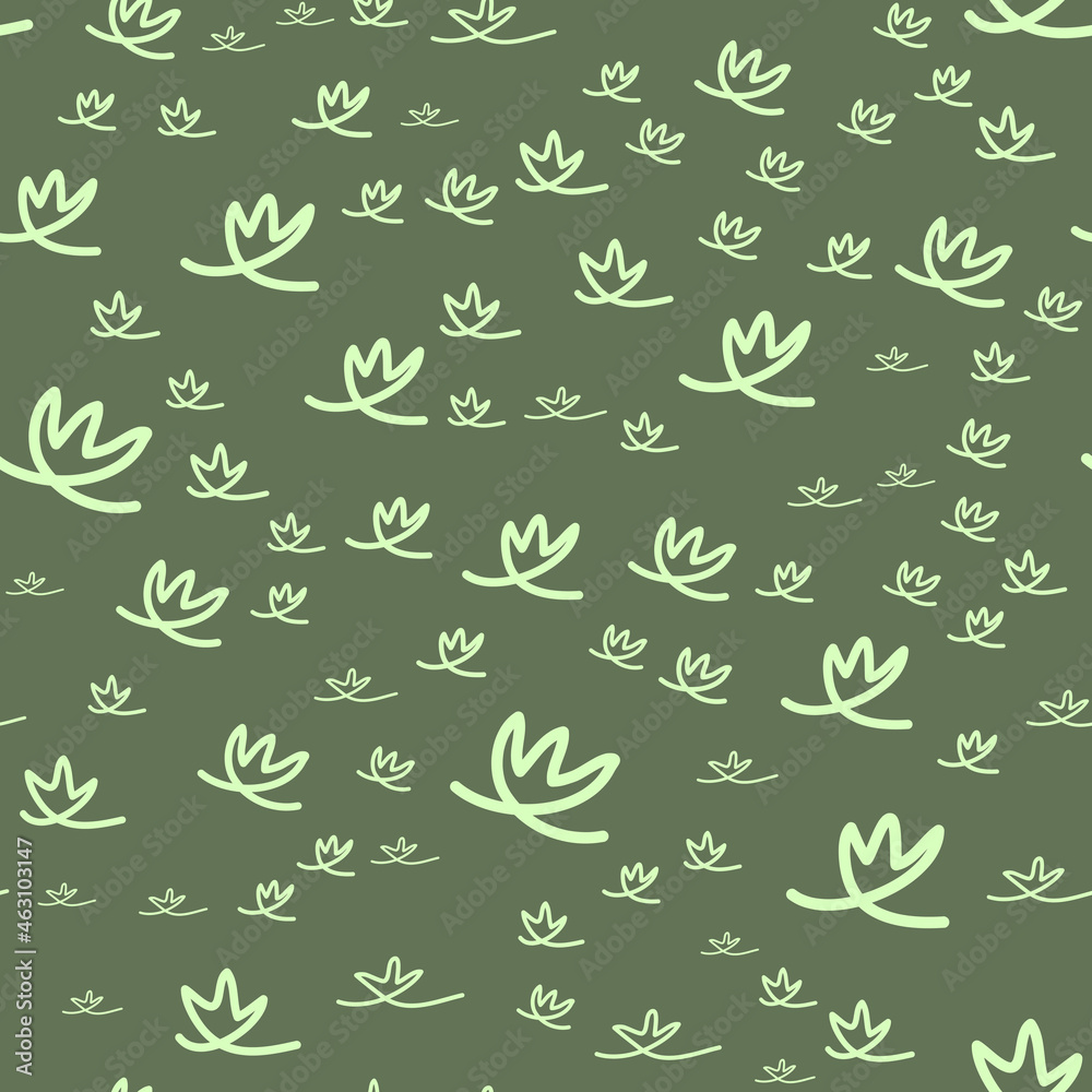 Seamless pattern, green marsh leaf plant, simple design for textiles and packaging vector Seamless pattern, green marsh leaf plant, simple design for textiles and packaging vector