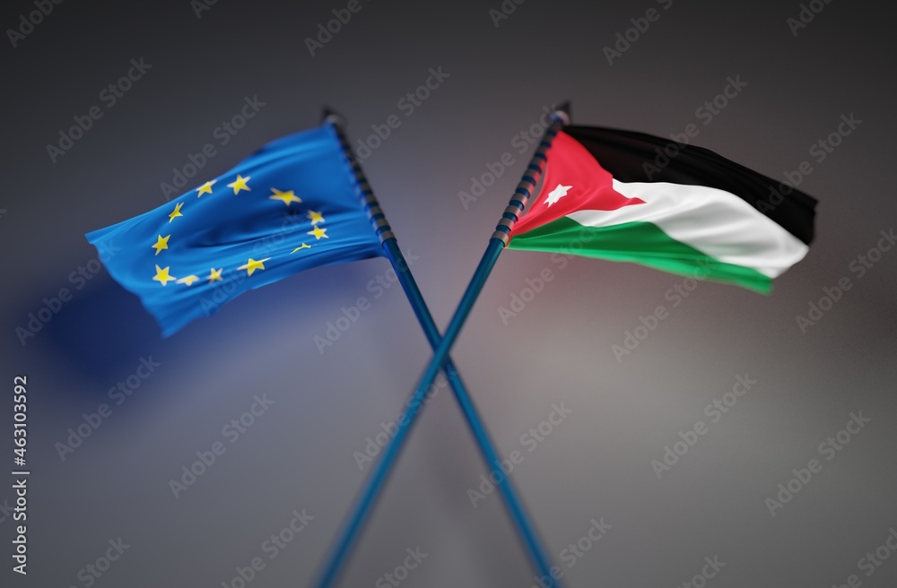 Fototapeta premium Abstract Jordan Flag 3D Rendering (3D Artwork)