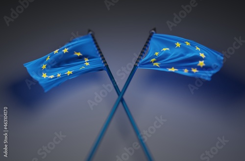 Abstract Europe Flag 3D Rendering (3D Artwork)