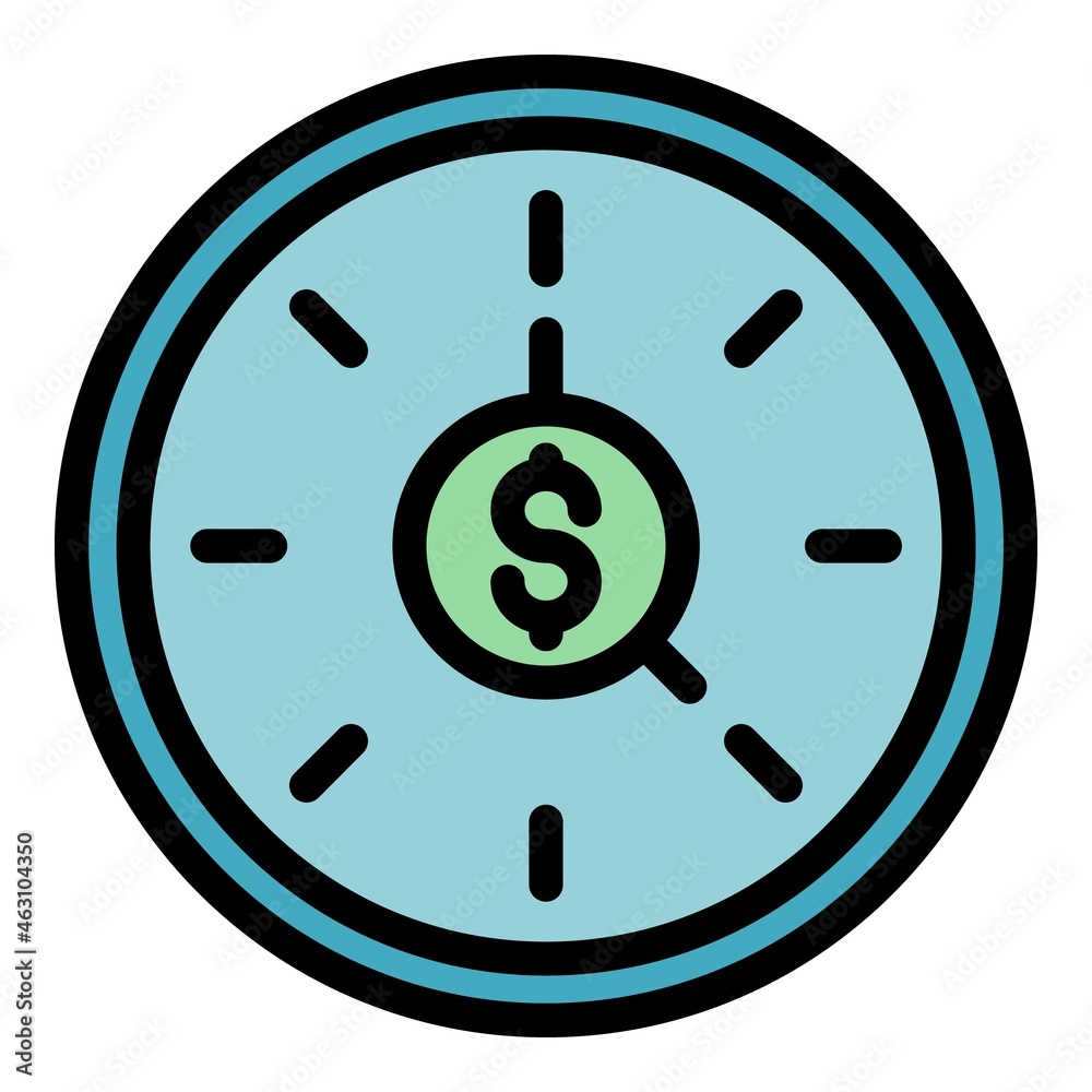 Paid campaign icon. Outline paid campaign vector icon color flat isolated
