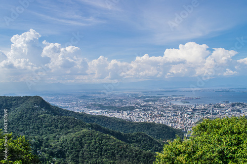 Rio de Janeiro. Brazil. View of the city from mount Corcovado. Corcovado mountain offers magnificent