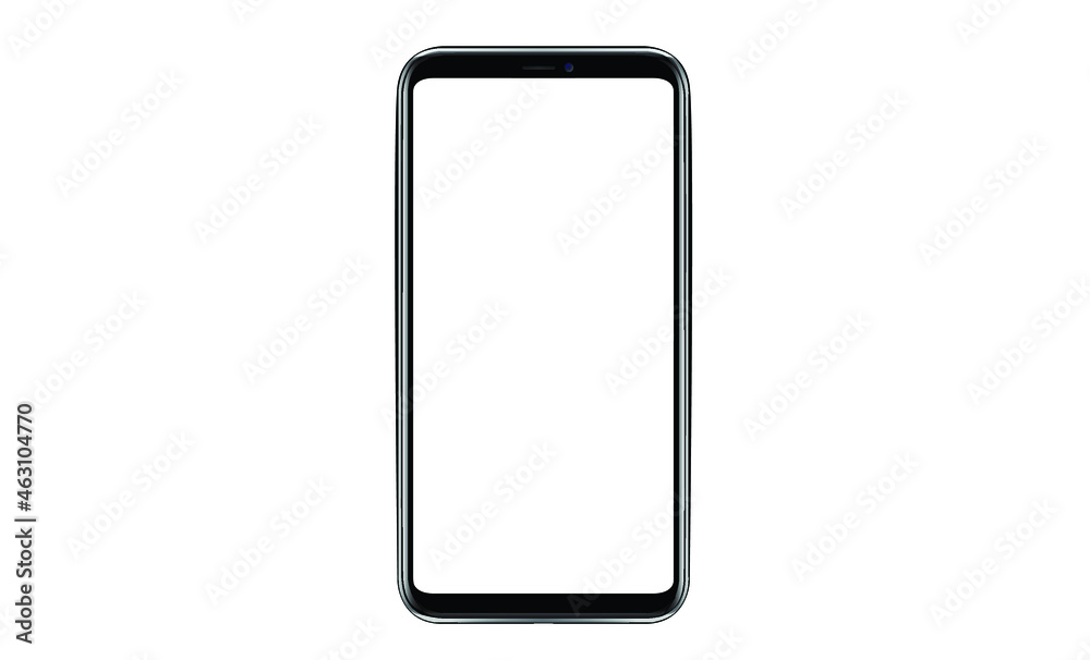 Smartphone with a blank screen lying on a flat surface. High Resolution Vector illustration of responsive web design ,app, template site,The shape of a modern mobile phone Designed New black frameless Smartphone with a blank screen lying on a flat surface. High Resolution Vector illustration of responsive web design ,app, template site,The shape of a modern mobile phone Designed New black frameless