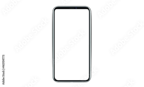 Smartphone with a blank screen lying on a flat surface. High Resolution Vector illustration of responsive web design ,app, template site,The shape of a modern mobile phone Designed New black frameless