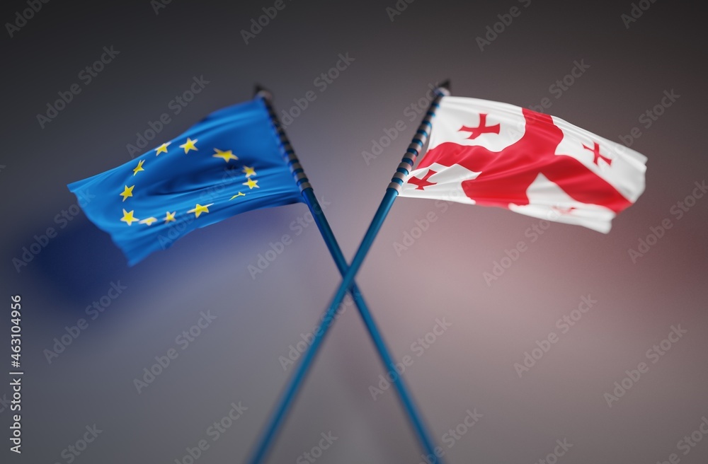 Fototapeta premium Abstract Georgia Flag 3D Rendering (3D Artwork)