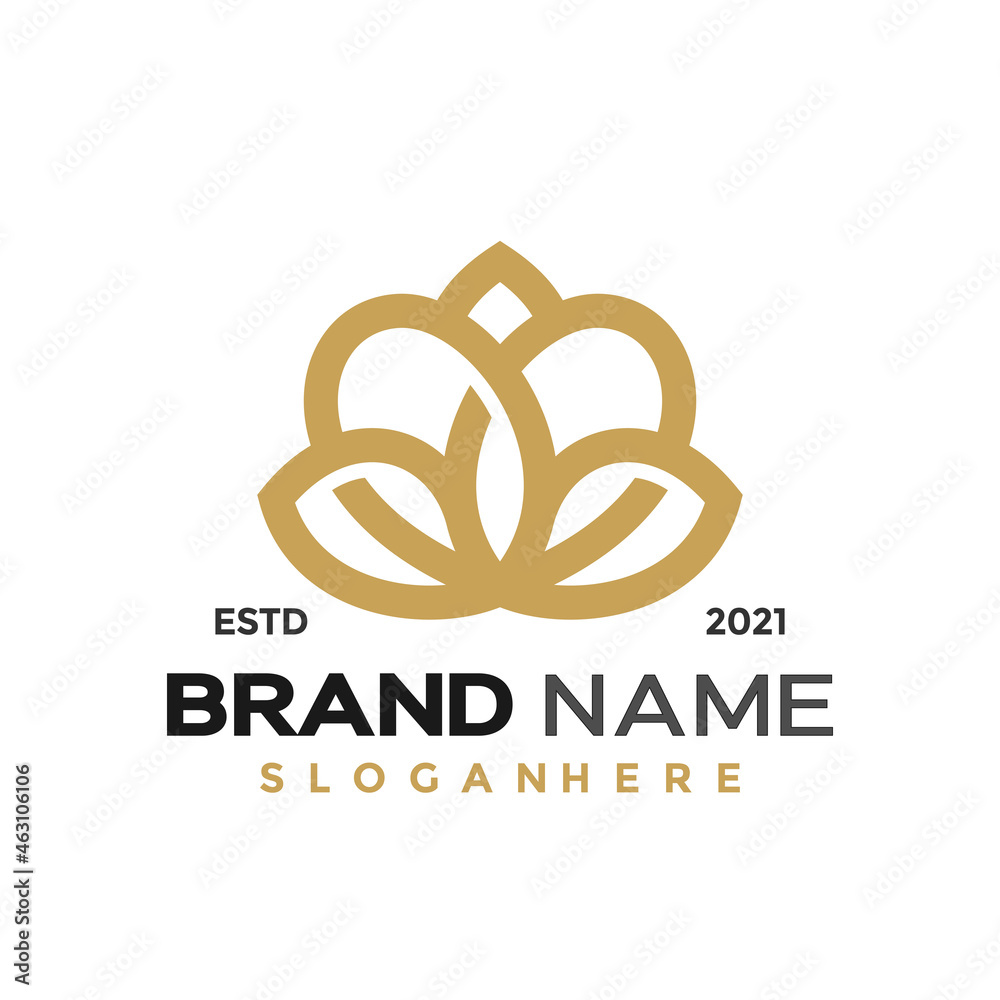 Fototapeta premium Lotus hearth logo and icon design vector concept for template