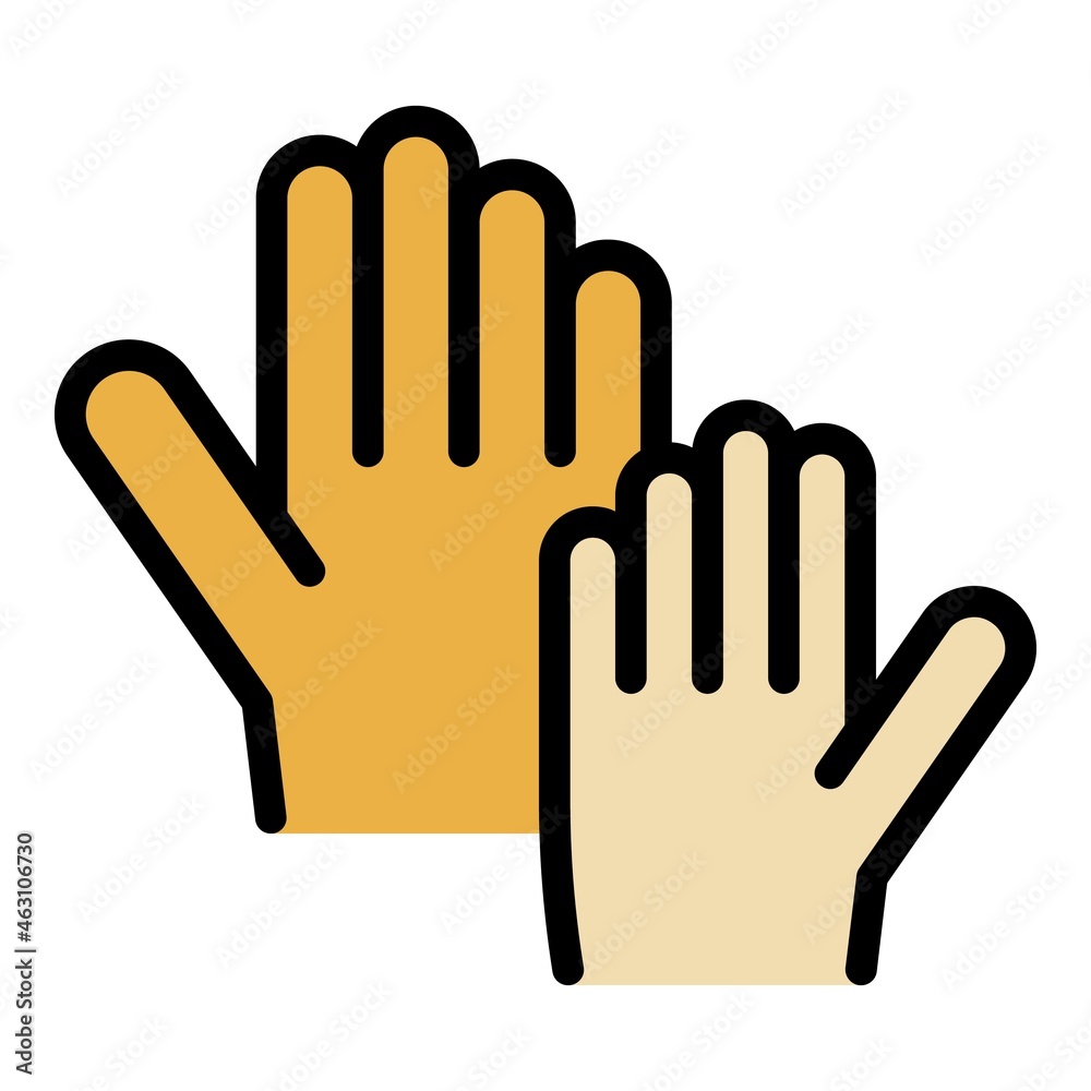 Hand up vote icon. Outline hand up vote vector icon color flat isolated Hand up vote icon. Outline hand up vote vector icon color flat isolated