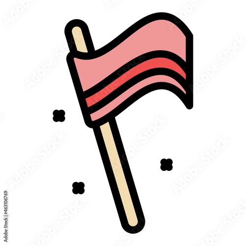 Democracy flag protest icon. Outline democracy flag protest vector icon color flat isolated