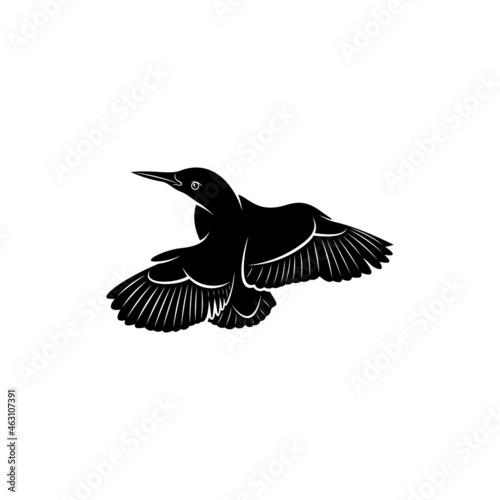 King fisher bird silhouette vector illustration design concept. creative design