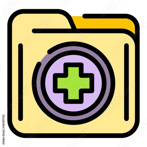 Electronic health card icon. Outline electronic health card vector icon color flat isolated