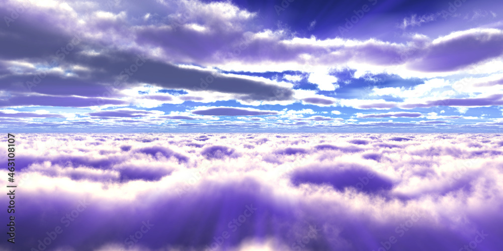 Obraz premium above clouds fly sunset sun ray