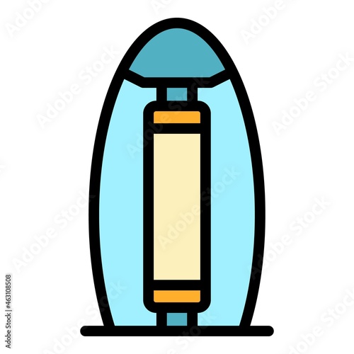 Bactericidal lamp icon. Outline bactericidal lamp vector icon color flat isolated