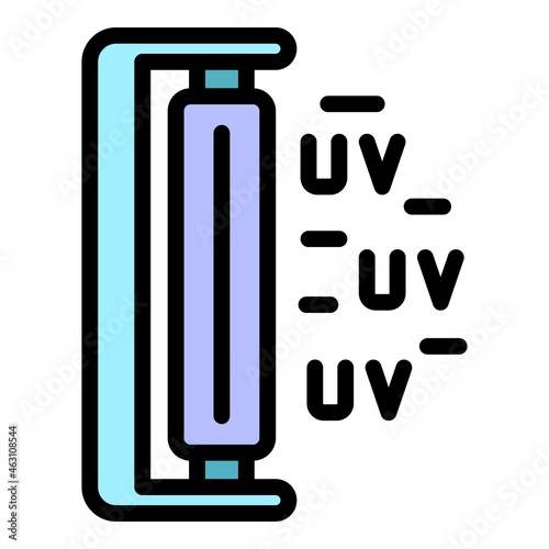 Bactericidal uv lamp icon. Outline bactericidal uv lamp vector icon color flat isolated