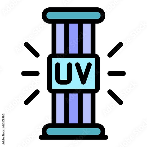 Portable uv lamp icon. Outline portable uv lamp vector icon color flat isolated