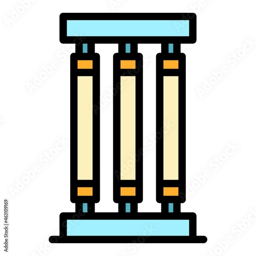 Antibacterial uv lamp icon. Outline antibacterial uv lamp vector icon color flat isolated
