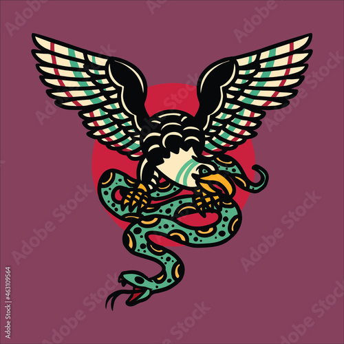 eagle tattoo vector design