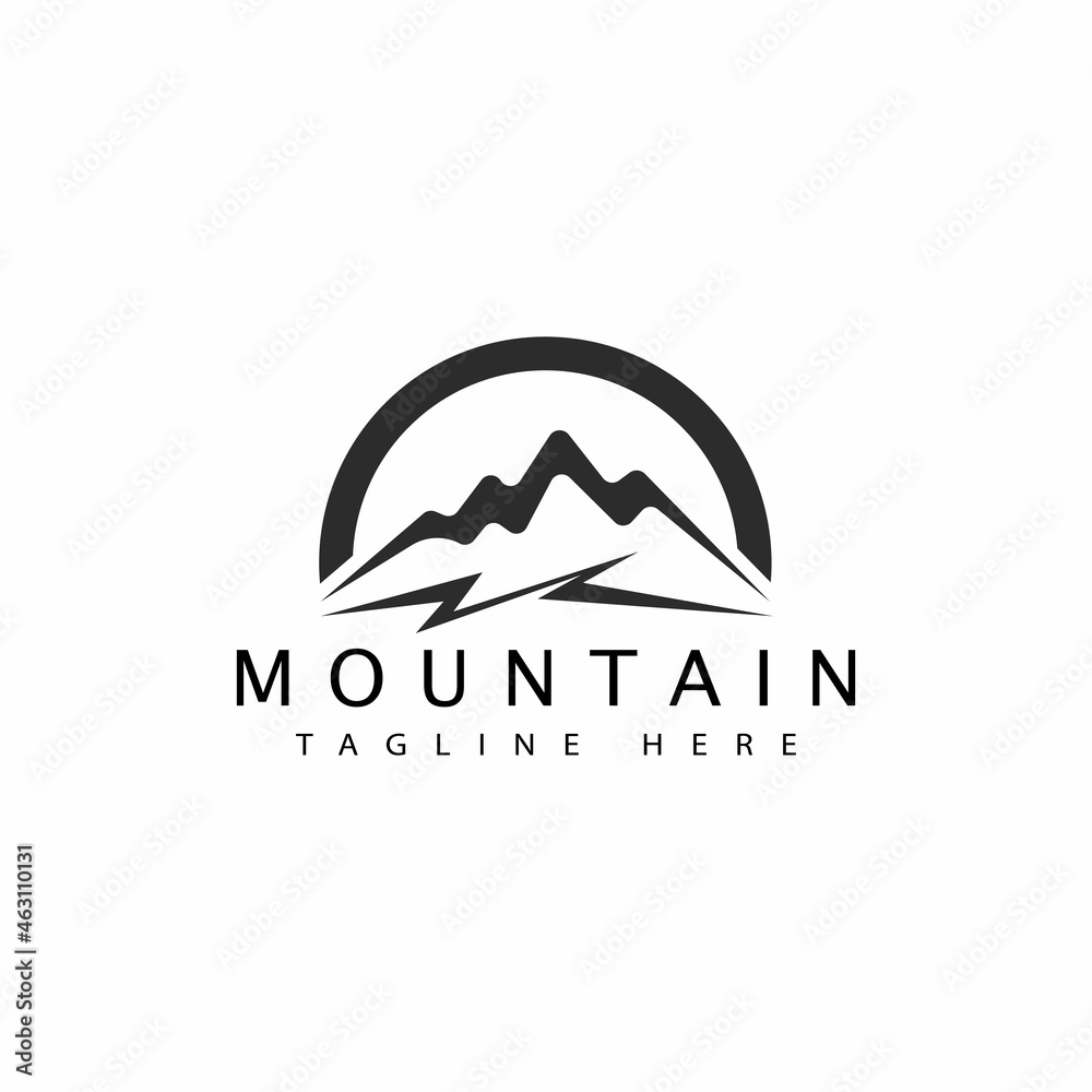 Naklejka premium Mountain icon Logo Template Vector illustration design
