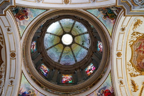 Jesus the savior frescoed dome inside view, Ballarò neighborhood, Palermo, Sicily, Italy
