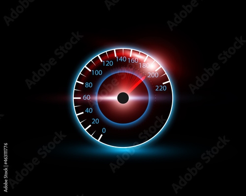 moving speedometer and car background illustration
