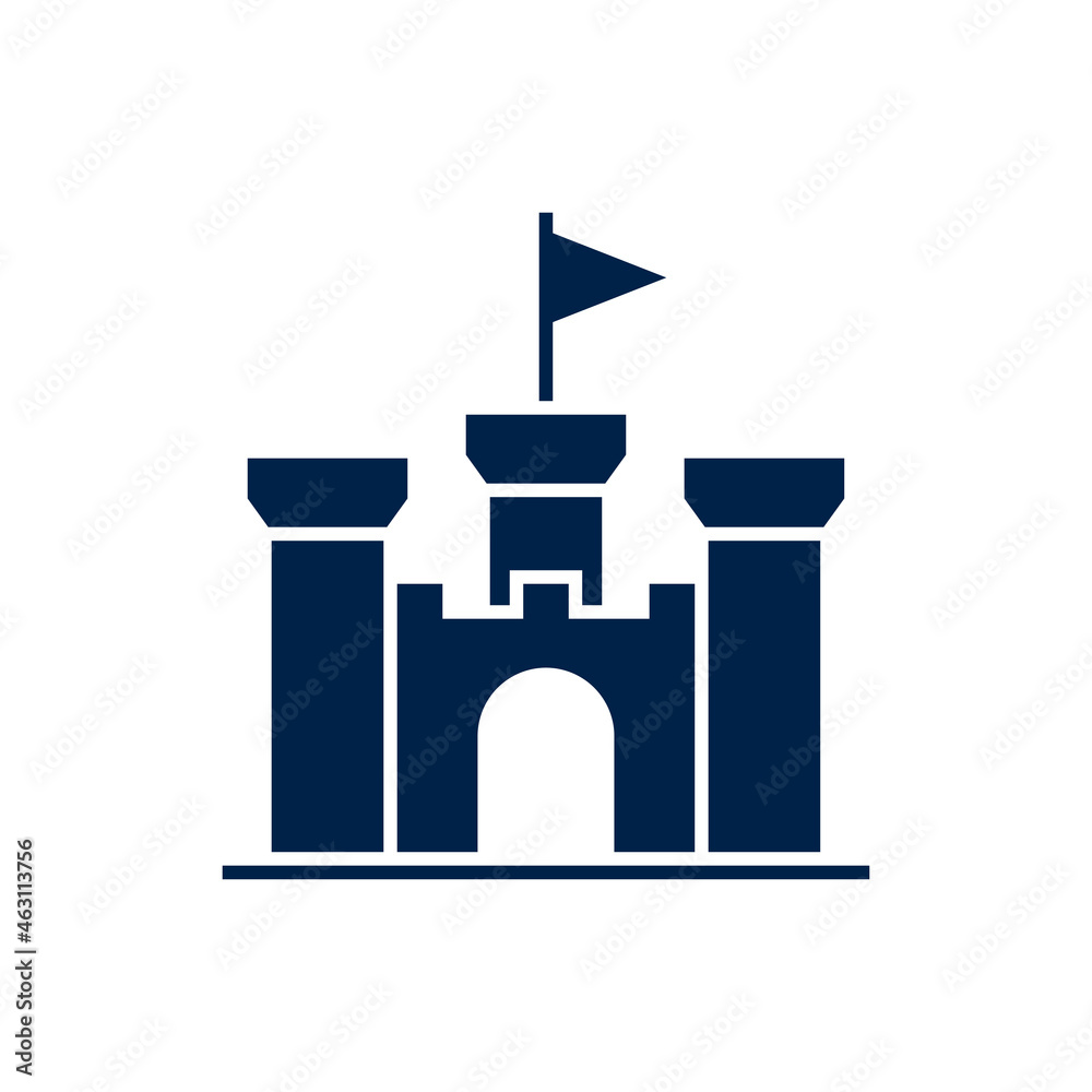 Castle Tower icon, logo isolated on white background. Castle Tower icon, logo isolated on white background.