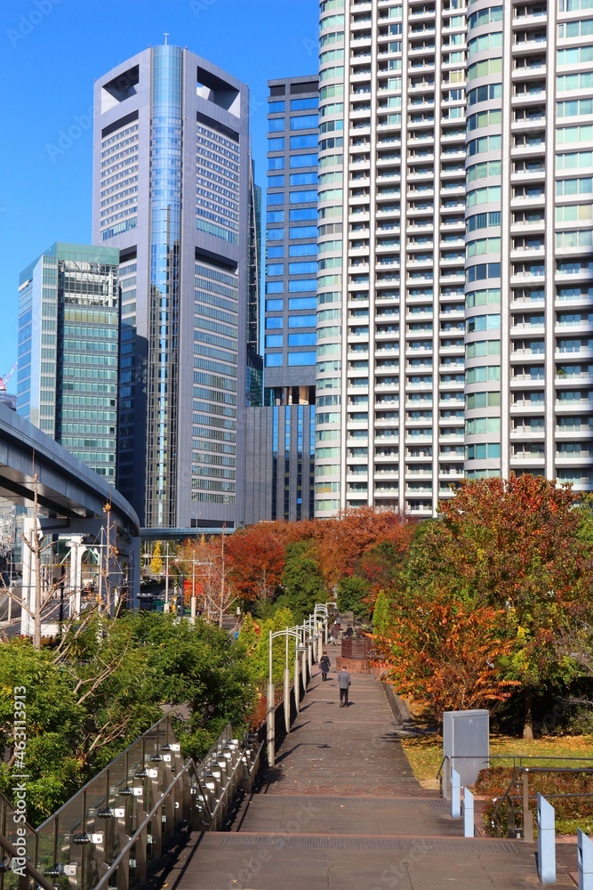 Japanese city autumn - Shiodome Tokyo Japanese city autumn - Shiodome Tokyo