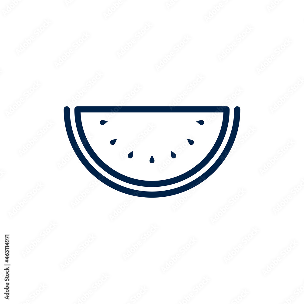 Watermelon fruit icon, vector isolated melon symbol isolated on white background. Watermelon fruit icon, vector isolated melon symbol isolated on white background.