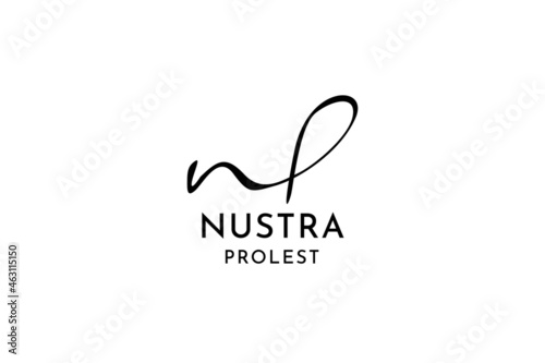 Abstract Monogram letter NP signature logo design vector inspiration.