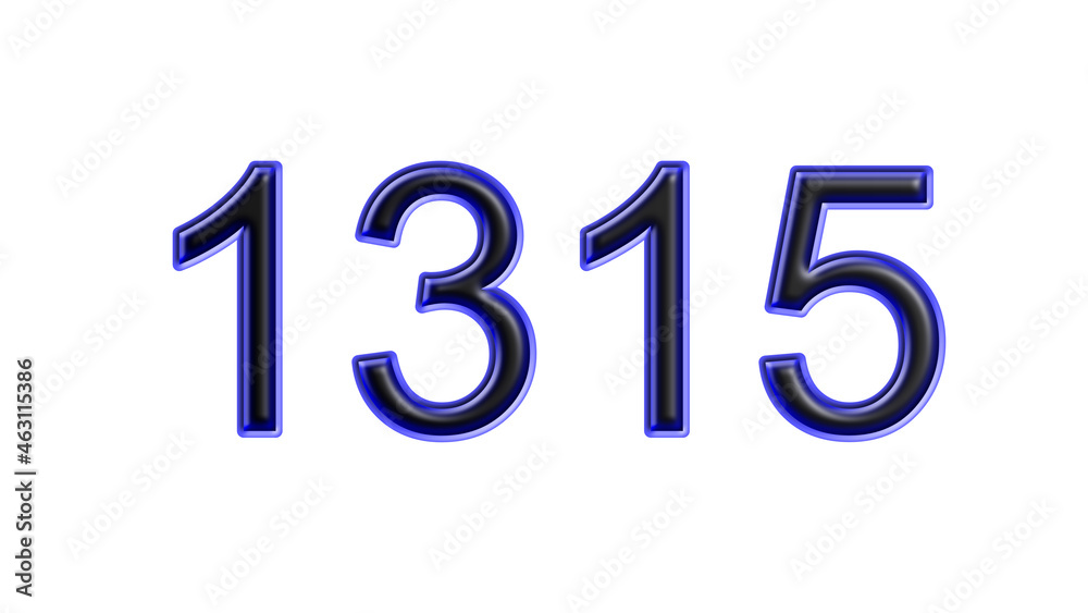 blue 1315 number 3d effect white background blue 1315 number 3d effect white background