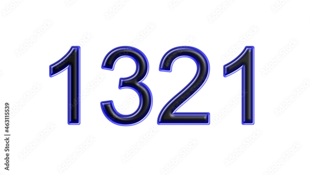 blue 1321 number 3d effect white background blue 1321 number 3d effect white background
