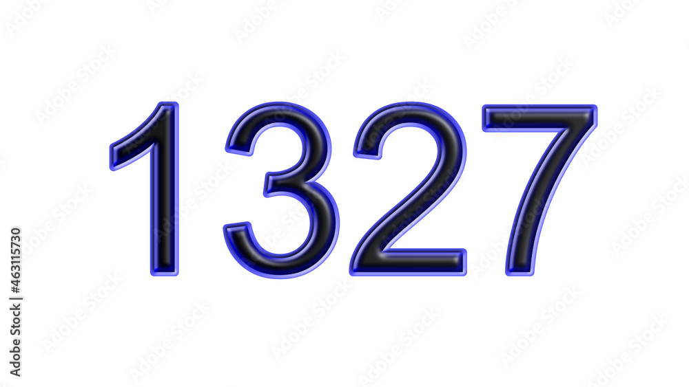 blue 1327 number 3d effect white background blue 1327 number 3d effect white background