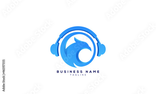 bird and melody for music academy logo design