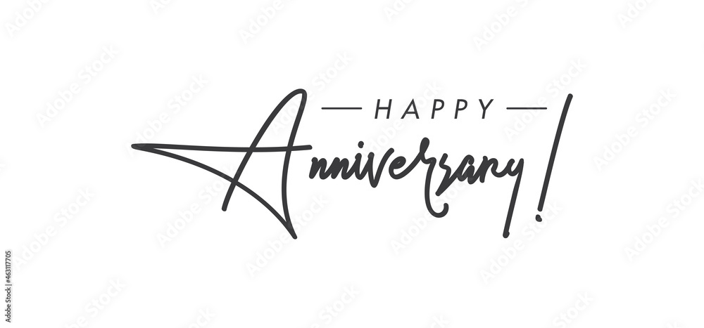 Happy Anniversary calligraphy inscription. Greeting banner. Hand drawn ...
