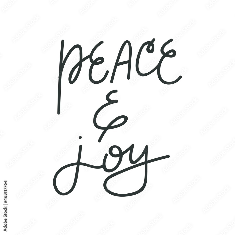 Vector handwritten Christmas decoration element- Peace and Joy
