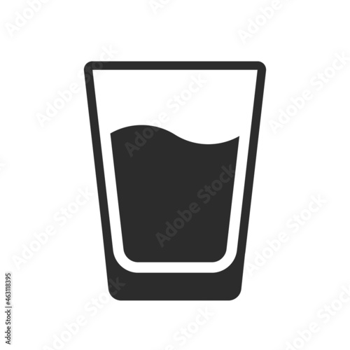 Water glass pictogram. Beverage vector icon.