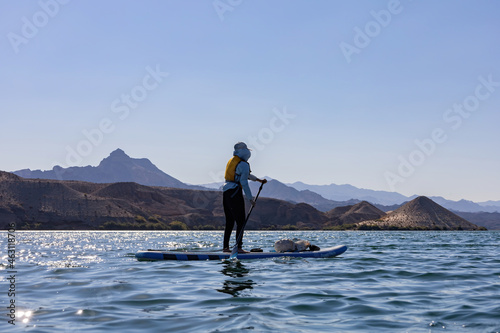 People playing Stand up paddle in Lake Mead