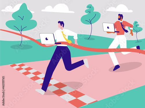 Deadline concept illustration, Time management vector