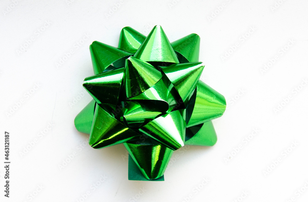 green bow isolated on white green bow isolated on white