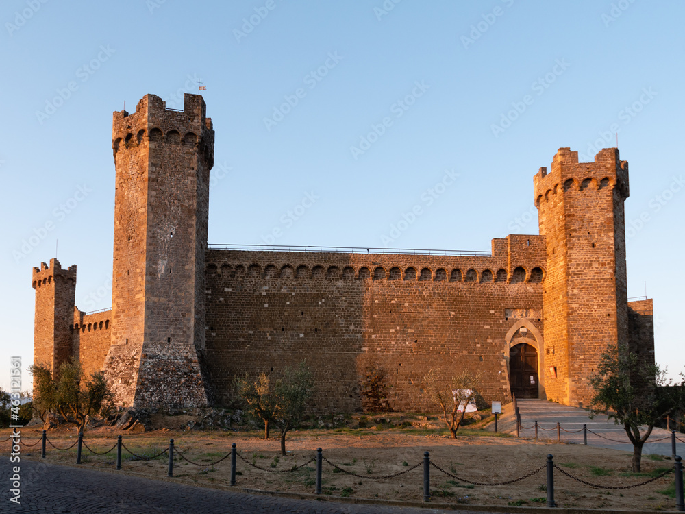 Montalcino Castle or Fortezza di Montalcino at Sunrise in the Morning