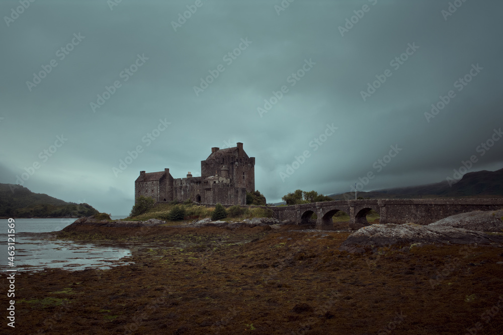 Eilean Donan Castle during a Scottish overcast. Scotland, United Kingdom