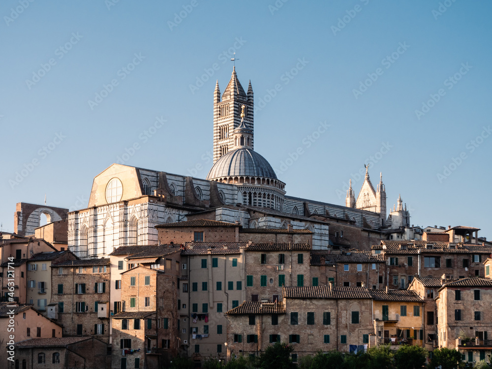 Siena Cathedral Belfry Cityscape in Tuscany or Townscape with Duomo di Siena Bell Tower