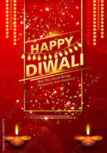 Beautiful greeting card for celebration of shubh deepawali and happy Diwali Holiday background Abstract Grand diwali Dhamaka sale background with offer details  banner or sale poster