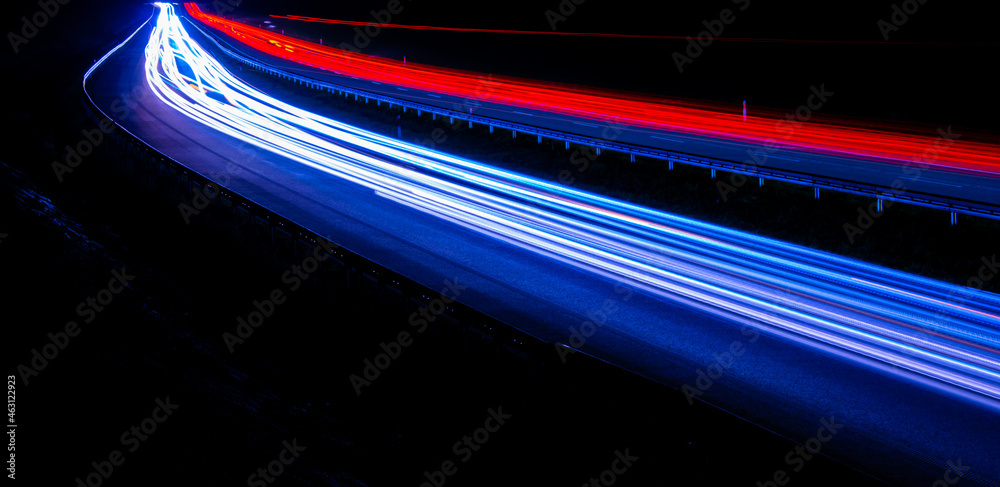 Night road lights. Lights of moving cars at night. long exposure red, blue, green, orange. Night road lights. Lights of moving cars at night. long exposure red, blue, green, orange.