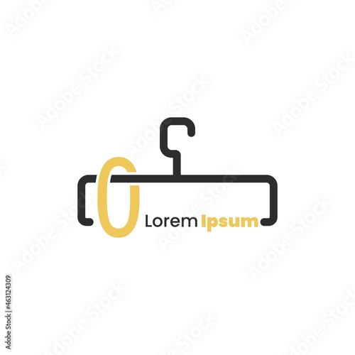 illustration of minimalist botique logo design . the elegant hanger icon