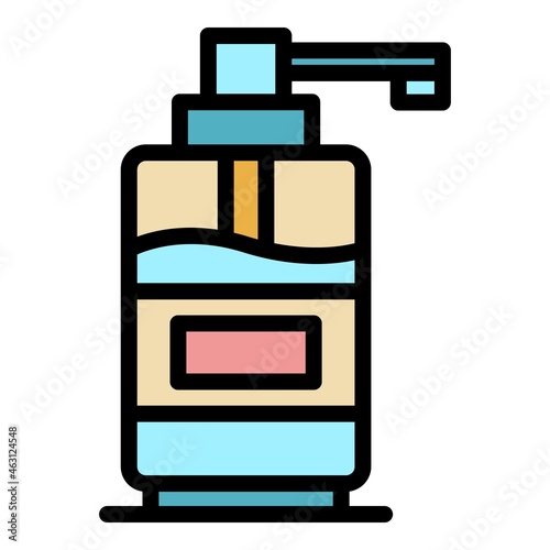 Spray nail care icon. Outline spray nail care vector icon color flat isolated