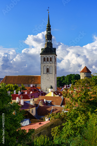 Medieval church Olaf in the old town of Tallinn Estonia.