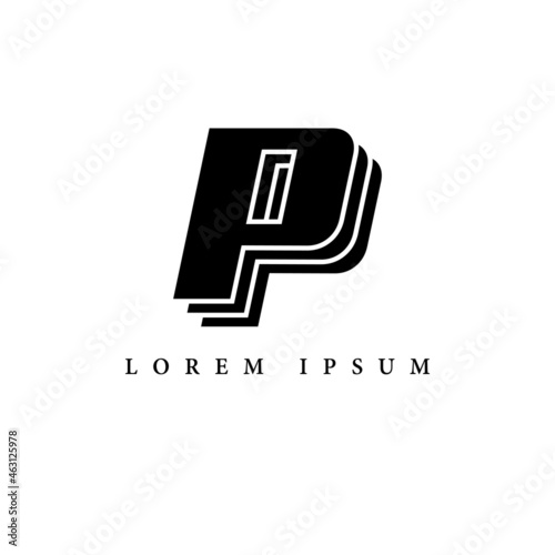 simple alphabet logo black and white concept with layer combination